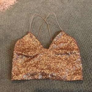 URBAN OUTFITTERS SPARKLY CROP TOP